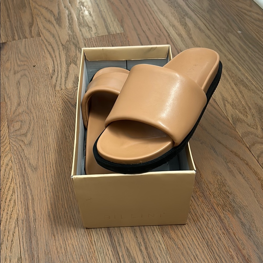Billini Tan Slide Sandals
